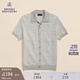 布克兄弟（BrooksBrothers）男士25早秋新款亞麻老錢風(fēng)短袖針織開衫 0002-灰色 M