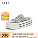 他她（TATA）厚底包頭拖鞋女鞋亮片松糕后空穆勒鞋夏新款DWGP2BH4 銀色（拖鞋款） 36