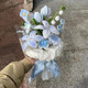 OEIN扭扭棒手捧花diy花束材料包自制泡泡玫瑰郁金香成品送女朋友禮物 藍(lán)色泡泡花束材料包-送教程