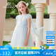 英氏（YEEHOO）女童連衣裙兒童裙子中大童裝公主裙網(wǎng)紗宴會(huì)晚禮服夏 藍(lán)色 120