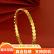 寓銀匠新款時(shí)尚工藝女款手鐲女式實(shí)心新中式愛(ài)心心形手環(huán)金包銀手鐲 心連心手鐲 金色 60# 總重約23克 包金1.2克