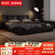 意式極簡(jiǎn)頭層牛皮床現(xiàn)代簡(jiǎn)約主臥2米雙人床真皮床婚床軟靠包大床 床+T333席夢(mèng)思全拆乳膠床墊 1.8*2M【時(shí)尚版10CM鋼木排骨架】