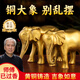明恩純黃銅大象擺件一對(duì)銅象家居客廳辦公室黃銅吸水象裝飾工藝品 小號(hào)吸水象 卷鼻長(zhǎng)約11CM +五帝錢