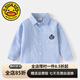 G.DUCKKIDS小黃鴨男童襯衣2025新品寶寶長袖襯衣韓版時尚繡花兒童襯衫 藍(lán)色 130 cm
