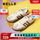 百麗復(fù)古拼色德訓(xùn)女鞋2025春新百搭簡約休閑鞋B2614AM5 棕色 38