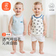 貝瑞加（Babyprints）寶寶背心2件裝男童無袖上衣夏季純棉衣服打底家居內衣 熊貓110