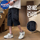 NASA MARVEL短褲男夏季薄款速干寬松休閑速干戶外工裝運動褲 黑色  2XL