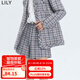 LILY【商場同款】春新款女裝時尚復(fù)古顯瘦高腰闊腿褲休閑短褲 412藏藍(lán) L