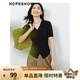 紅袖小眾設(shè)計(jì)感針織衫夏季2024新款女裝 肌理感交叉高級(jí)V領(lǐng)女神上衣 黑050 S