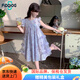 FIDQIOG國(guó)際品牌女童洋裝2025新款夏洋派童裝小女孩碎花裙夏季紗裙子兒童公主裙 紫色裙子:送同款配飾帽子 170 cm