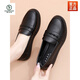啄木鳥(niǎo)小皮鞋女鞋子女士真皮單鞋女2025新款品夏季樂(lè )福鞋豆豆鞋媽媽皮鞋 黑色 36