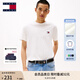 TOMMY JEANS【純色純棉】25新款夏季男裝平紋針織潮流刺繡短袖上衣T恤20322 白色YBL M （推薦：135-150斤）