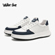 Walker Shop 2025新款夏季透氣男鞋休閑鞋軟厚底增高百搭小白鞋運動板鞋男 白藍(lán)色 41