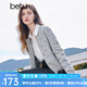 百圖betu女裝秋季新款毛針織衫小香風(fēng)開衫軟糯針織衫女2408T22 灰色 L