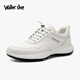 Walker Shop 透氣男鞋休閑皮鞋2025夏季新款厚底增高小白鞋百搭休閑鞋男 白色 42