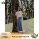 DZZIT地素半身裙2025夏季新款提花圍裹式系帶A字裙子女3J2S4176S 藍色 S