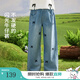 茵曼女童牛仔褲水鉆裝飾2025春新款兒童中大童寬松休閑長(zhǎng)褲直筒褲 牛仔藍(lán) 150