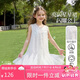 ASK JUNIOR兒童女童裙子宴會(huì)公主裙2025夏薄無袖連衣裙禮服裙 白色  120 
