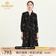 喬萬(wàn)尼商場(chǎng)同款連衣裙新品女裝春秋設計感小眾氣質(zhì)顯瘦中長(cháng)裙 黃色風(fēng)信波點(diǎn)花 XL