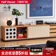 小半家具實(shí)木電視柜中古風(fēng)家用小戶型客廳電視機(jī)柜復(fù)古落地收納儲(chǔ)物柜 時(shí)光電視柜2.1m
