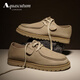 雅格獅丹（Aquascutum）男鞋夏季2025新款商務(wù)休閑皮鞋男士真皮工裝鞋 杏色 【英國百年品牌】 40 -適合運動(dòng)鞋41碼