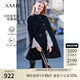 AMII冬季優(yōu)雅英倫風(fēng)100全羊毛雙面呢配腰帶斗篷式外套12270511 黑色 160/84A/M