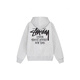斯圖西（stussy）420g重磅美式復(fù)古高街風(fēng)st紐約潮牌印花加絨衛(wèi)衣 st紐約印花320g白灰 薄款 XL