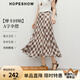 紅袖雪紡垂感半身裙2025秋季新款女裝【摩卡回響】A字復(fù)古氣質(zhì)雪紡裙 咖格918 S