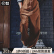 馬登工裝 美式燈芯絨背帶褲阿美咔嘰寬松直筒吊帶連體褲男春季 咖色 L
