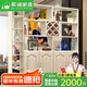 歌減2025新款酒柜玄關(guān)柜歐式實木馬六甲酒柜客廳隔斷柜進門鞋柜 2門暖白色(帶附格)