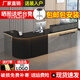 燕子高飛辦公司前臺桌迎賓接待臺店鋪酒店商用機(jī)構(gòu)大廳柜臺子 灰石紋+黑色格柵【右拐角】 180*60*100cm