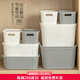 愛(ài)麗思（IRIS）收納籃多功能收納筐廚房衛(wèi)生間塑料鏤空藤編紋帶蓋儲(chǔ)物口罩收納盒 M號(hào)（42*29*15cm）白色