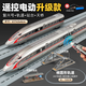卡威（KIV）高鐵玩具火車動車模型復興號兒童合金和諧軌道高速列車小男孩遙控 遙控款銀+橢形軌道+站臺+天橋