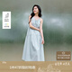 茵曼萊賽爾歐若風(fēng)掛脖無袖連衣裙夏季女裝百搭寬松a字裙子 淺藍(lán)色  S 