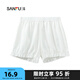 三福 女中腰不夾臀內(nèi)褲 防走光荷葉邊安全褲透氣平角褲497845 白色 1條 均碼