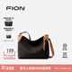 菲安妮（FION）2025新款老花托特包大容量女包通勤復(fù)古單肩斜挎包生日禮物