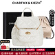 CHARFMX&KIEZH品牌ck女包雙肩包女背包大容量輕奢女士包學(xué)生書(shū)包情人節生日禮物 米白色【送女友送老婆送媽媽】