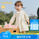 巴拉巴拉童裝女童連衣裙兒童裙子寶寶2025春裝嬰兒精致甜美可愛 白紅色調(diào)00316 100