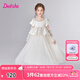 笛莎（DEESHA）童裝兒童女童連衣裙2025夏季新款中大童網(wǎng)紗公主裙優(yōu)雅禮服裙 米色 160