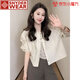 SNYDER WEAR2025新款秋季百搭衣襯衫外套女短款開(kāi)衫百搭休閑寬松外搭開(kāi)衫上衣 冰瓜色 薄款 S 建議80-95斤