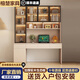 榕楚書桌書架一體桌輕奢現(xiàn)代實木組合臺式電腦桌辦公桌家用學(xué)生學(xué)習(xí)桌 奶油杏長120CM（四門）A01
