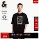 杰克·瓊斯（JACK&JONES）男裝25年短袖T恤男士夏季重磅純棉潮流寬松oversized白黑色半袖t E40黑色 常規(guī) 寬松版，卡碼拍小 M
