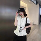 旻勝溫柔甜妹風(fēng)設(shè)計(jì)感蕾絲拼接短袖T恤女2025夏季修身顯瘦學(xué)生上衣潮 蕾絲拼接短袖M碼