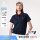 哈吉斯（HAZZYS）女裝 夏季女士【PHIZ系列】撞色寬松短袖POLO衫女 藏青色NV XL (170/92A 42)