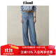 ELAND【100%萊賽爾】衣戀牛仔褲女復古寬松舒適闊腿褲25夏季新款 淺牛仔色(56)L/Indigo S /160