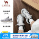 駱駝（CAMEL）追尋運(yùn)動(dòng)慢跑鞋緩震男夏季網(wǎng)面透氣復(fù)古休閑旅游運(yùn)動(dòng)跑步情侶鞋女 7052，象牙白/銀，女 【透網(wǎng)】 37