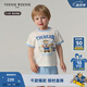 Teenie Weenie Kids小熊童裝25夏季新款男女寶寶印花短袖短褲套裝 藍(lán)色 110 cm
