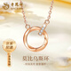 老鳳祥18K彩金莫比烏斯環(huán)項(xiàng)鏈女玫瑰金輕七夕情人節(jié)禮物送女朋友老婆 莫比烏斯環(huán)套鏈 約1.5g 18K金