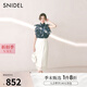 SNIDEL2025春夏新品半高領(lǐng)蝴蝶結(jié)印花小飛袖雪紡襯衫SWFB252053 深藍(lán) 均碼 (F)