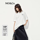 MO&Co.短袖T恤2025夏新品接觸瞬間涼感涂鴉字體印花寬松上衣MBE2TEET12 本白色 S /160
